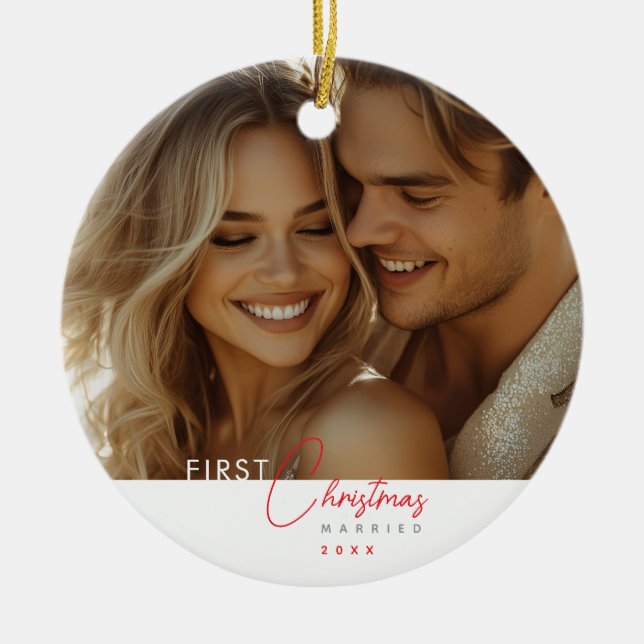 Personalisieren Sie den ersten Weihnachtsfeiertag  Keramik Ornament (Vorne)