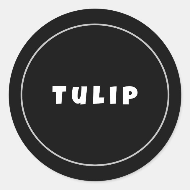 Personalisieren Sie den Firmennamen in Black Runder Aufkleber (Vorderseite)