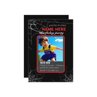 Personalisieren Sie den Geburtstag der Spinne Einladung