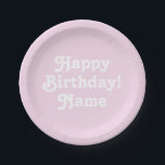 Personalisieren Sie den Geburtstag mit Namen und F Pappteller<br><div class="desc">Personalisieren Sie die Papiertafel w/ Name und Foto Geburtstag individuell anpassen, personalisieren Sie sie mit Ihrem Namen und Ihrem Foto, oder mit jedem Farbhintergrund, den Sie gewollt haben, können Sie auch die vorhandene hellrosa Hintergrundfarbe behalten, wählen Sie! Teller für Einwegpapier</div>