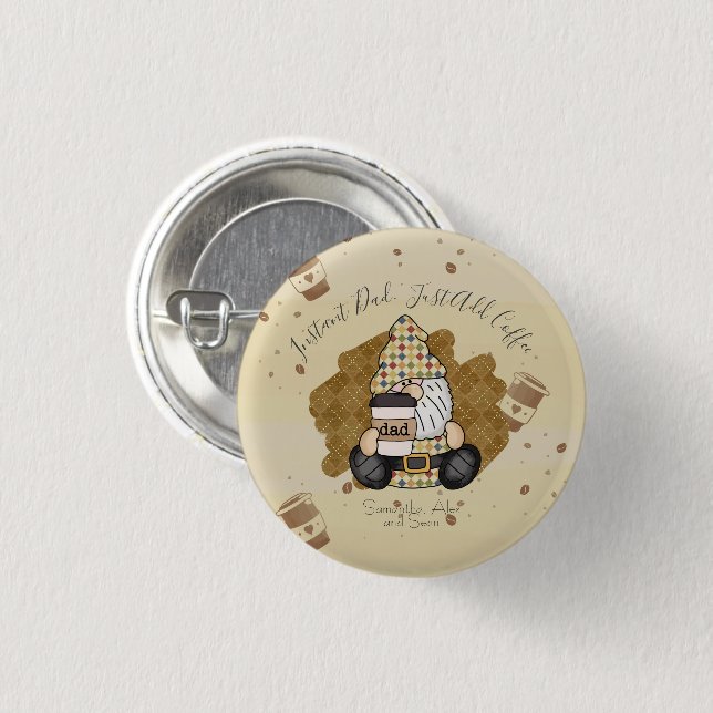 Personalisieren Sie den Kaffee Lover Vater | VINTA Button (Vorne & Hinten)