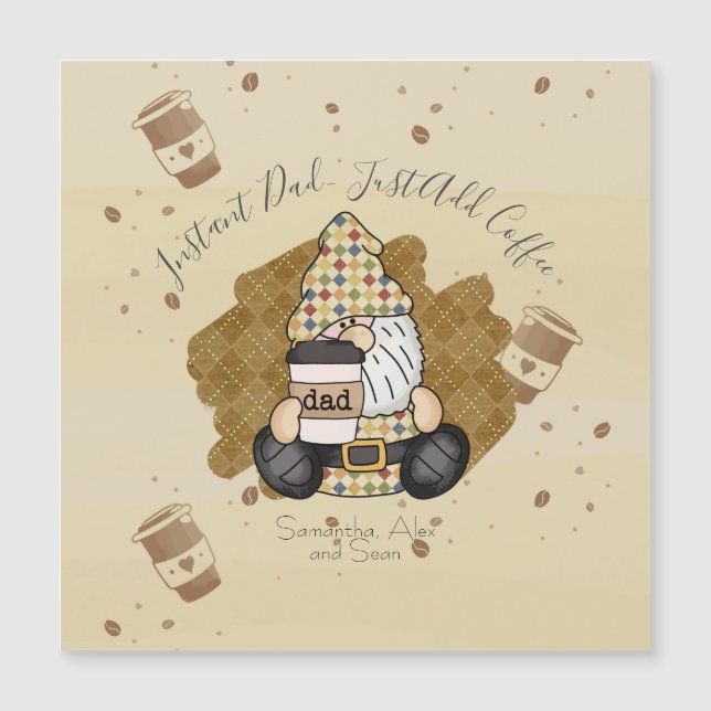 Personalisieren Sie den Kaffee Lover Vater | VINTA Magnetkarte (Vorderseite)