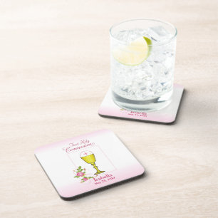 Personalisieren Sie den Mädchennamen Rosa erste he Getränkeuntersetzer