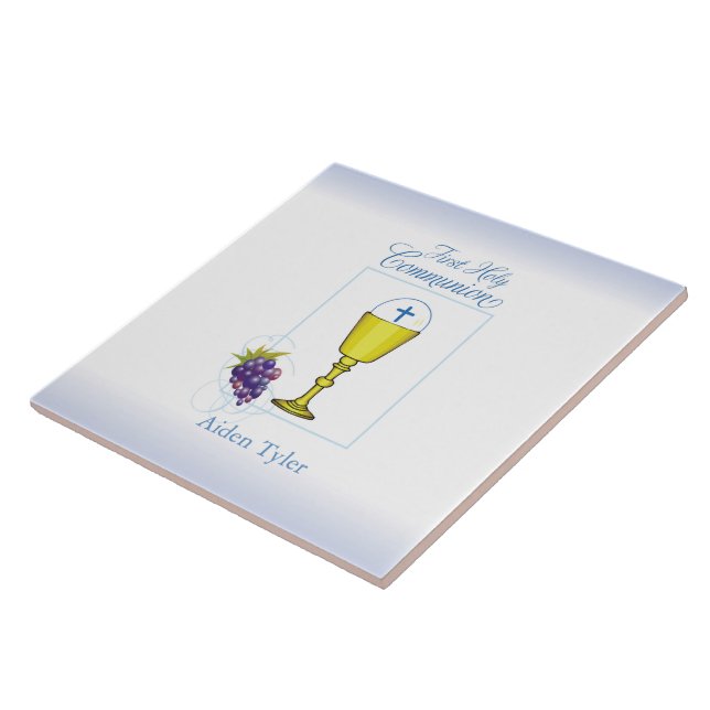 Personalisieren Sie den Namen Boy First Communion  Fliese (Seite)