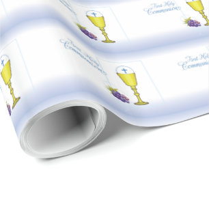 Personalisieren Sie den Namen Boy First Communion  Geschenkpapier
