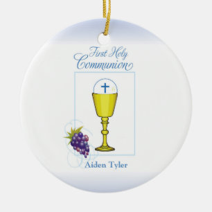 Personalisieren Sie den Namen Boy First Communion  Keramikornament