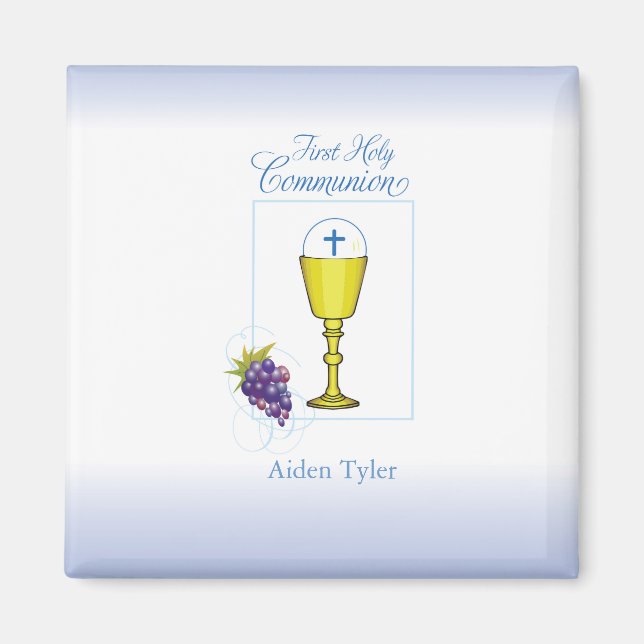 Personalisieren Sie den Namen Boy First Communion  Magnet (Vorne)