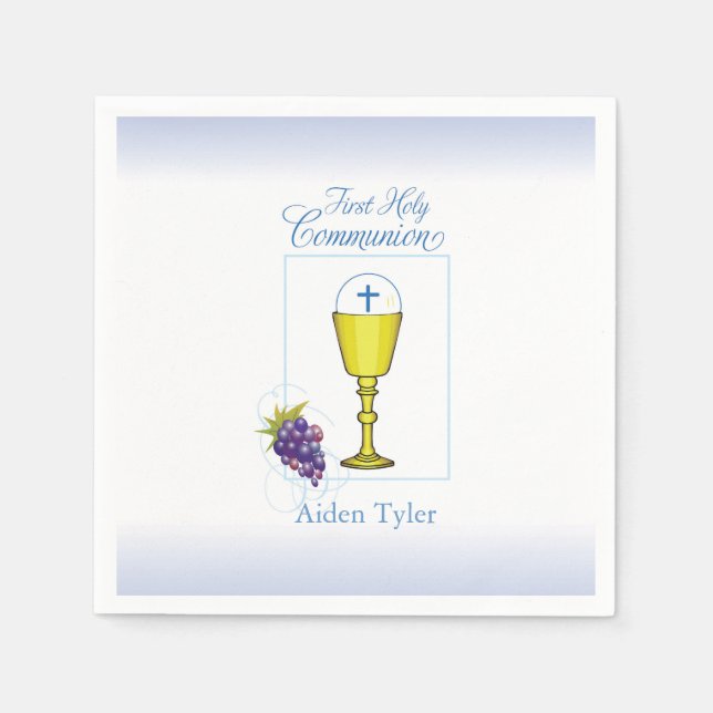 Personalisieren Sie den Namen Boy First Communion  Serviette (Vorderseite)