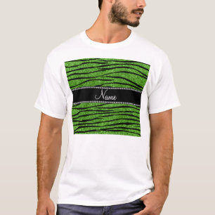 Personalisieren Sie den Namen hellgrün Glitzer ze T-Shirt