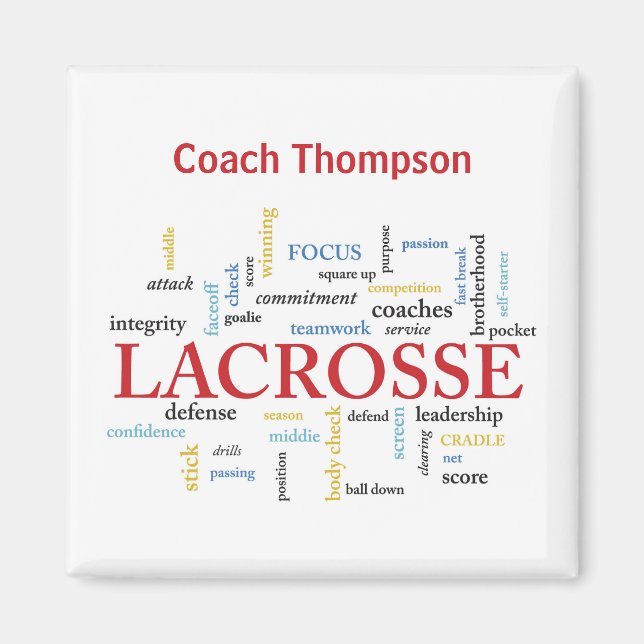 Personalisieren Sie den Namen Lacrosse Coach mithi Magnet (Vorne)