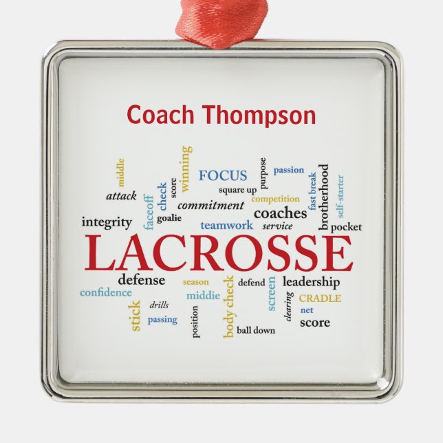 Personalisieren Sie den Namen Lacrosse Coach mithi Ornament Aus Metall (Vorne)