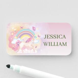 Personalisieren Sie den Namen Niedlich Unicorn, zu Namensschild