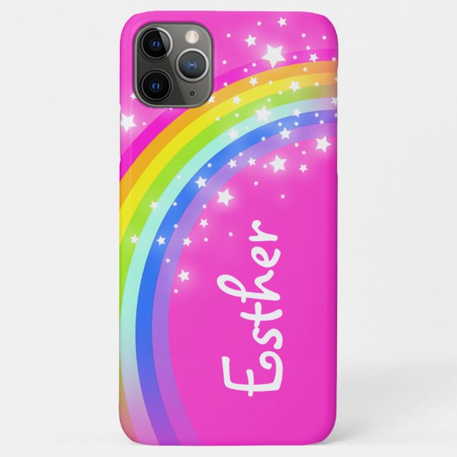 Personalisieren Sie den Namen Regenbogenpink Case-Mate iPhone Hülle (Rückseite)