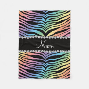 Personalisieren Sie den Namen Regenbogentiger Fleecedecke