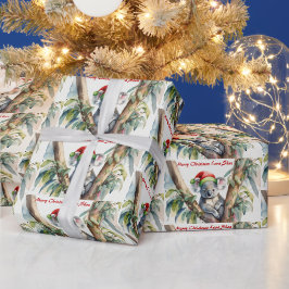 Personalisieren Sie den Namen Weihnachten Koala in Geschenkpapier