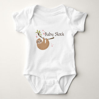 Personalisieren Sie den Niedlichen Baby Sloth Body Baby Strampler