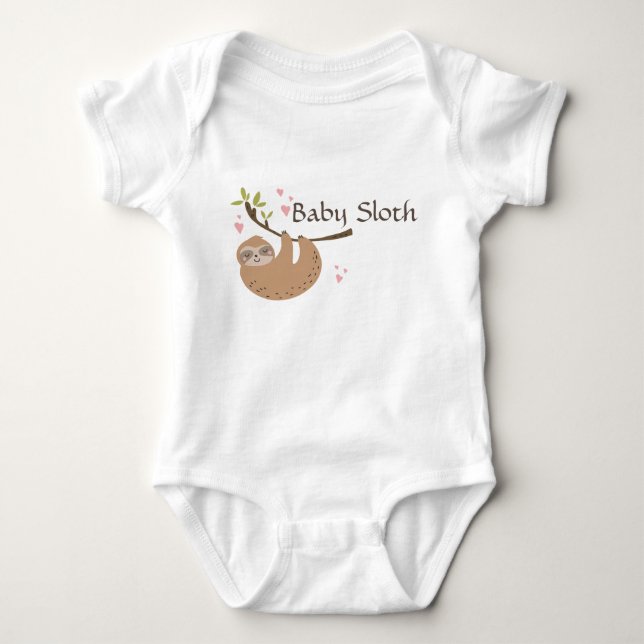 Personalisieren Sie den Niedlichen Baby Sloth Body Strampler (Vorderseite)