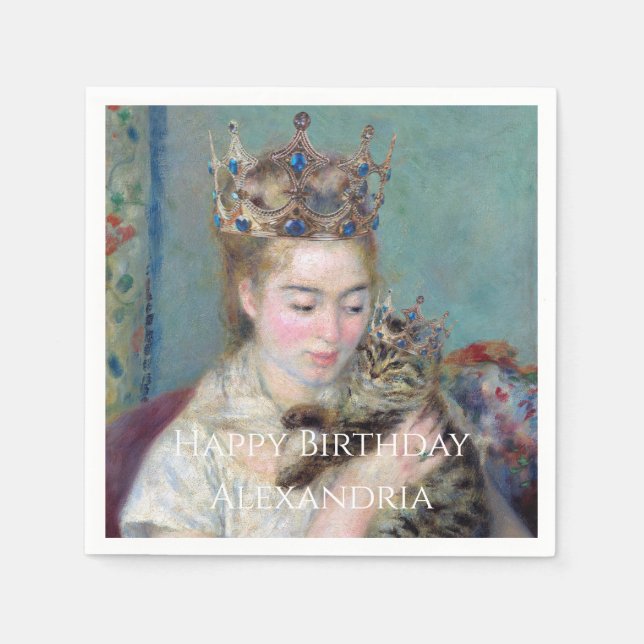 PERSONALISIEREN Sie den Prinzen und mich glücklich Serviette (Vorderseite)