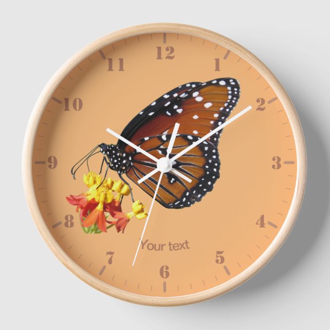 Personalisieren Sie den Schmetterling der Königin  Uhr (Vorderseite)