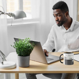 Personalisieren Sie den Schwarz-weißen Strip-Vater Tasse