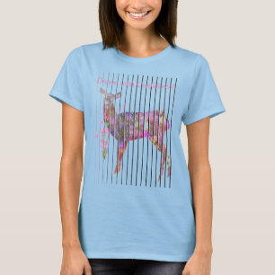 Personalisieren Sie den Traum mit Hirsch, Blume T T-Shirt