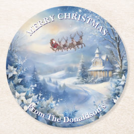 Personalisieren Sie den Weihnachtsmann der Heilige Runder Pappuntersetzer