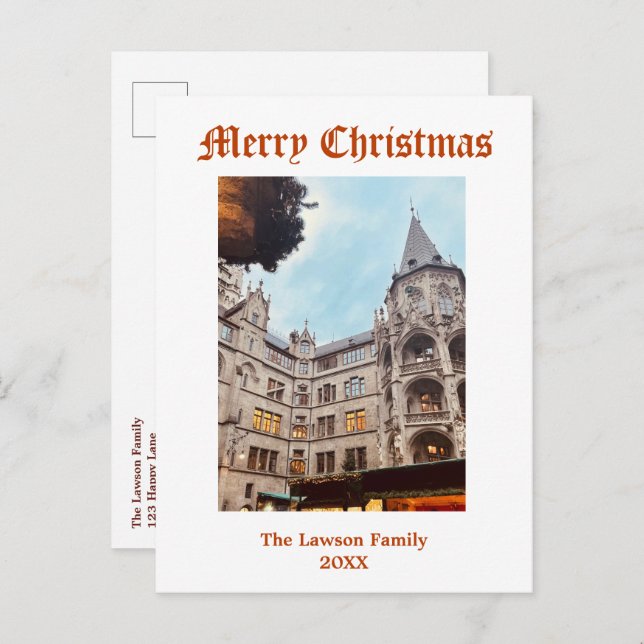 Personalisieren Sie den Weihnachtsmarkt München De Postkarte (Vorne/Hinten)