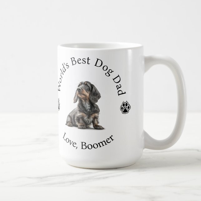 Personalisieren Sie den weltbesten Hund-Vater Kaffeetasse (Rechts)