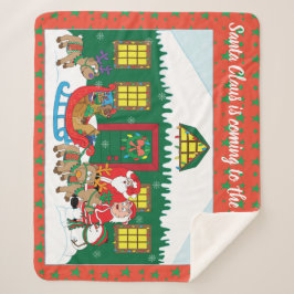 Personalisieren Sie "Der Weihnachtsmann kommt" Dec Sherpadecke