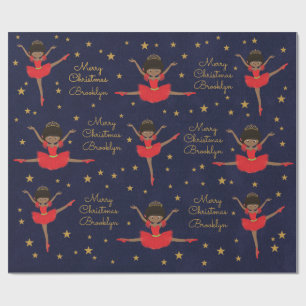 Personalisieren Sie die afroamerikanische Weihnach Geschenkpapier