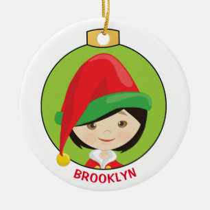 Personalisieren Sie die Asian Girl Elf Keramik Ornament