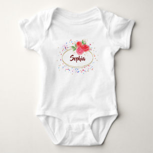 Personalisieren Sie die Baby Bodysuits, Glitzer Ro Baby Strampler
