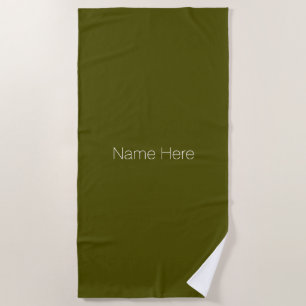Personalisieren Sie die Bezeichnung monogramm Oliv Strandtuch