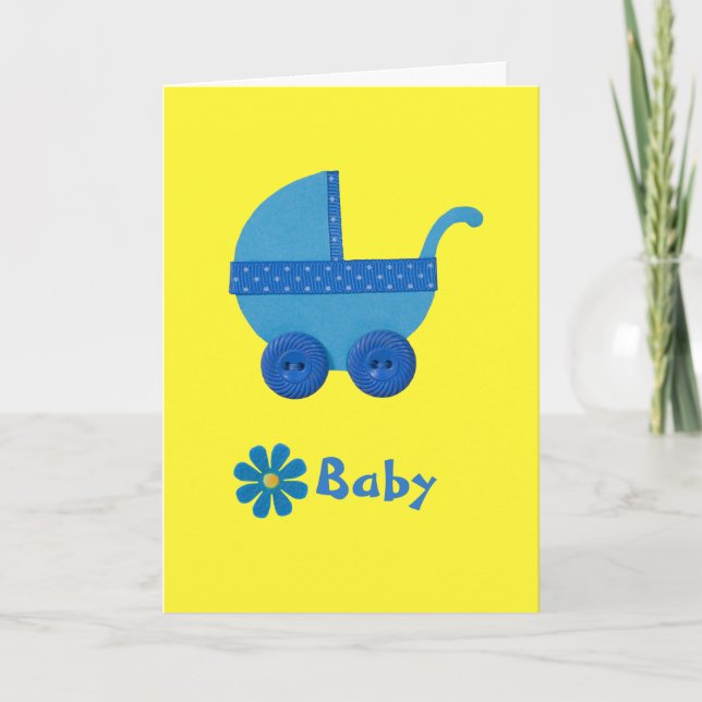 Personalisieren Sie die Blue Baby Baby Babydusche Karte (Vorderseite)