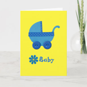 Personalisieren Sie die Blue Baby Baby Babydusche Karte