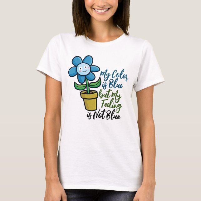 Personalisieren Sie die Blue Blume in einem T - Sh T-Shirt (Vorderseite)