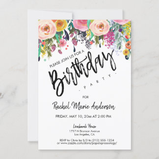 Personalisieren Sie die Blumenblüten als Geburtsta Einladung