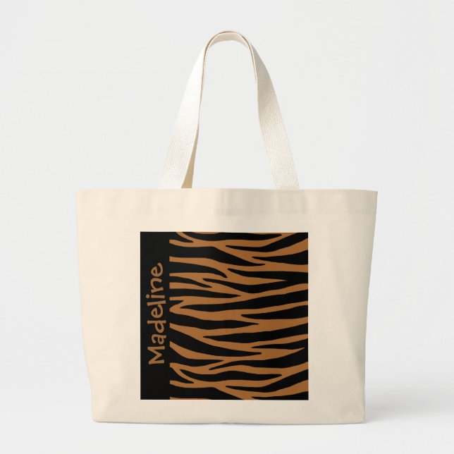 Personalisieren Sie die Brown Zebra Stripes Toag Jumbo Stoffbeutel (Vorne)