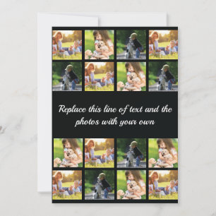 Personalisieren Sie die Collage und die Textbezugs Mitteilungskarte