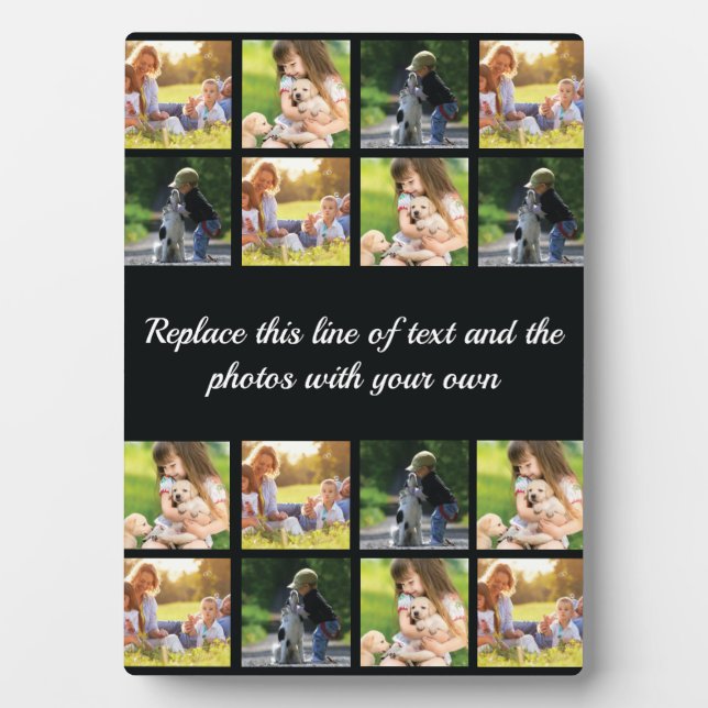 Personalisieren Sie die Collage und Textplakette d Fotoplatte (Vorderseite)