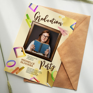 Personalisieren Sie die cremige extravagante Gradu Einladung