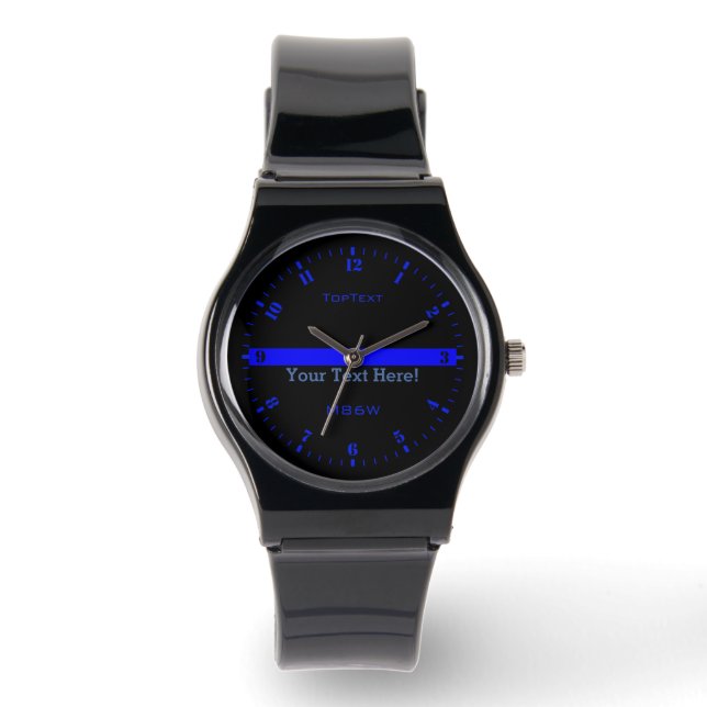 Personalisieren Sie die dünne blaue Linie mit 3 Te Armbanduhr (Vorderseite)