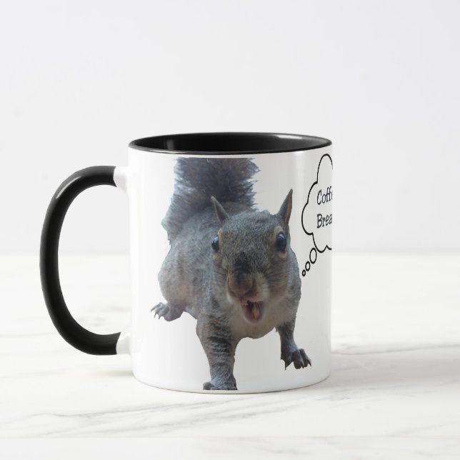Personalisieren Sie die Eichhörnchen Kaffeepause T Tasse (Links)