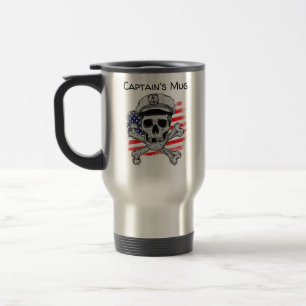 Personalisieren Sie die Flagge von Captain's Skull Reisebecher