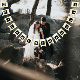 Personalisieren Sie die Hochzeit von Black Gold un Wimpelkette