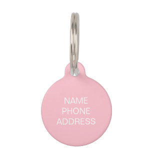 Personalisieren Sie die ID des rosa Hundes. Haustiermarke