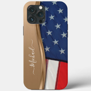 Personalisieren Sie die Imitat der US-Flagge Bronz Case-Mate iPhone Hülle