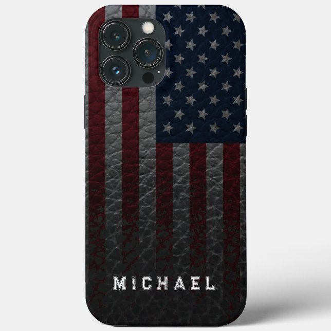 Personalisieren Sie die Imitate der US-Flagge Leat Case-Mate iPhone Hülle (Rückseite)