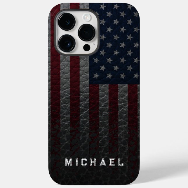 Personalisieren Sie die Imitate der US-Flagge Leat Case-Mate iPhone Hülle (Rückseite)