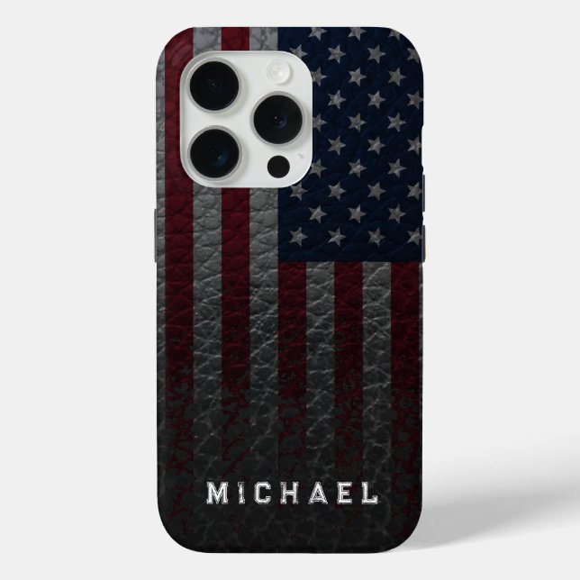 Personalisieren Sie die Imitate der US-Flagge Leat Case-Mate iPhone Hülle (Rückseite)